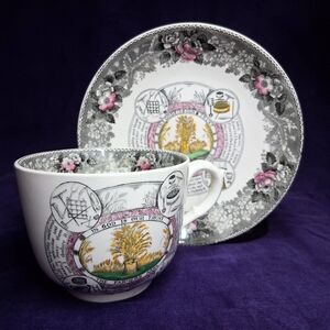 Antique Adams Of England Breakfast Cup Mug And Saucer Warranted Staffordshire